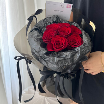 Red rose in ballet style